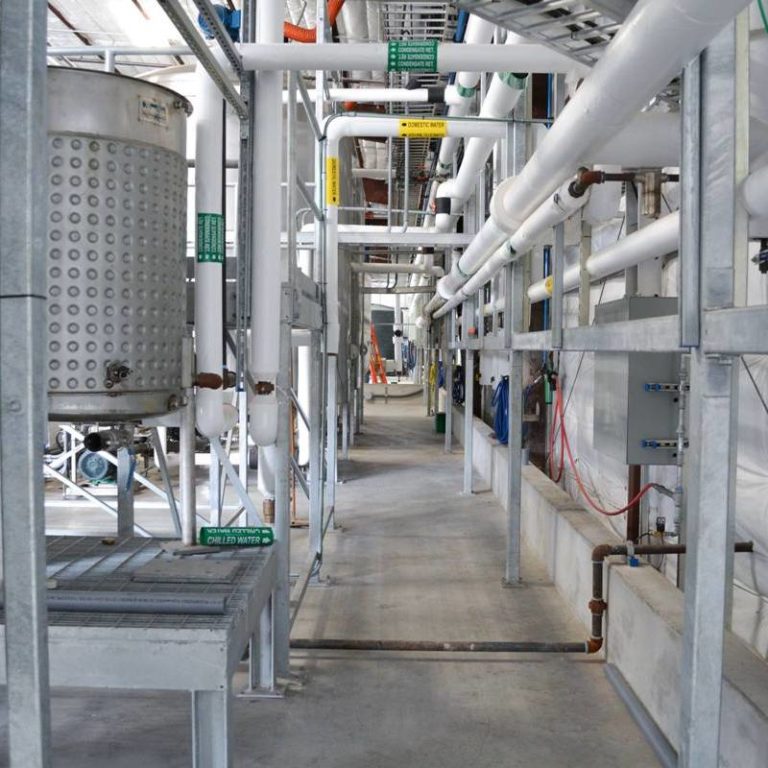Corridor in Seatex's chemical plant