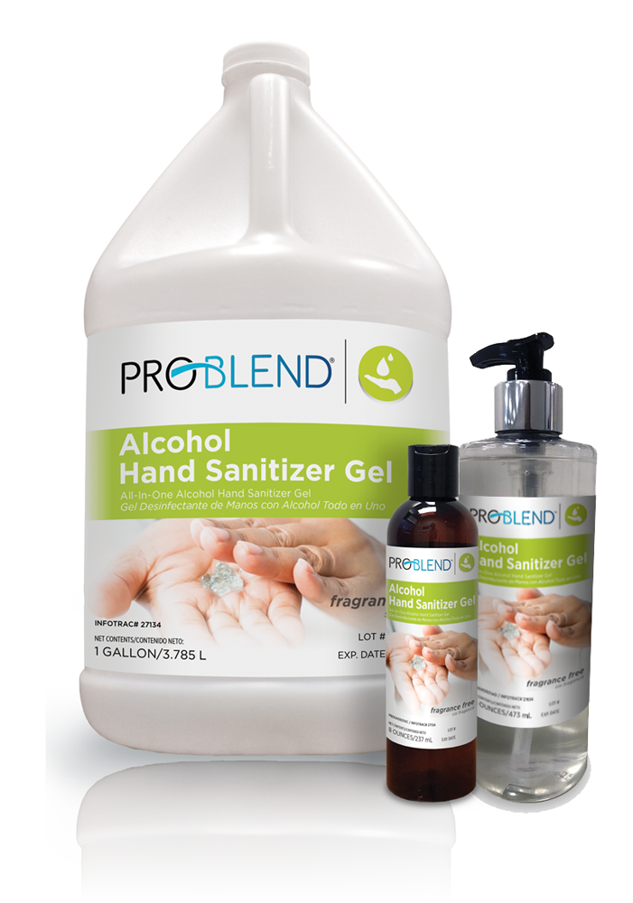 ProBlend Alcohol Hand Sanitizer Gel - 3 bottles of different sizes